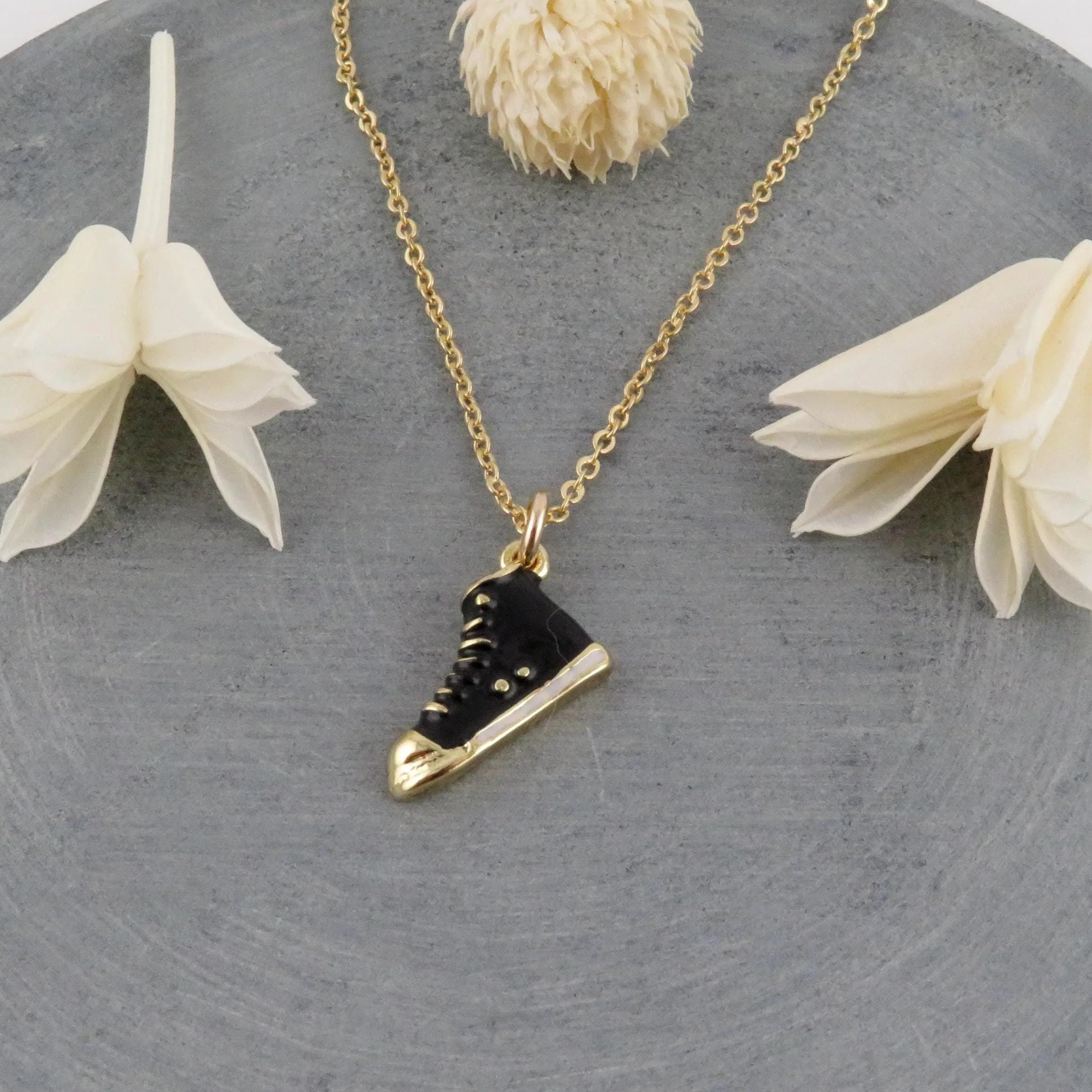 Black High-Top Sneaker Necklace