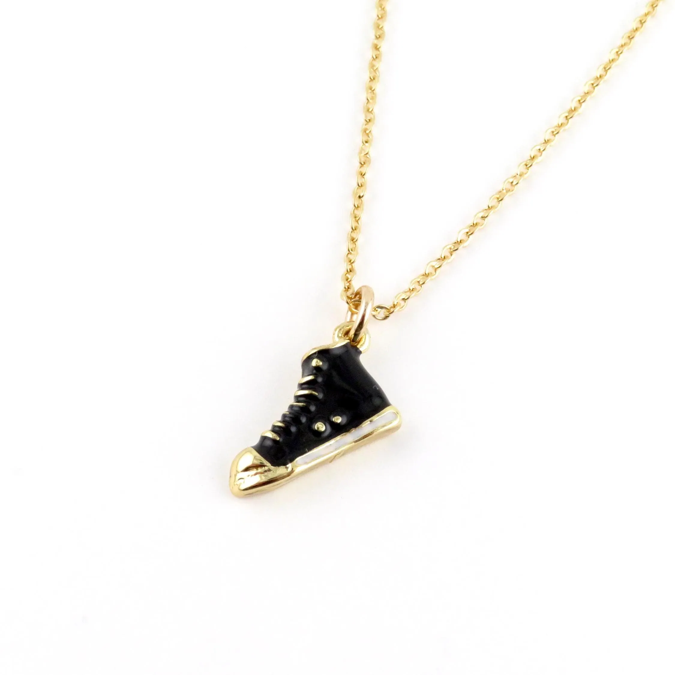 Black High-Top Sneaker Necklace