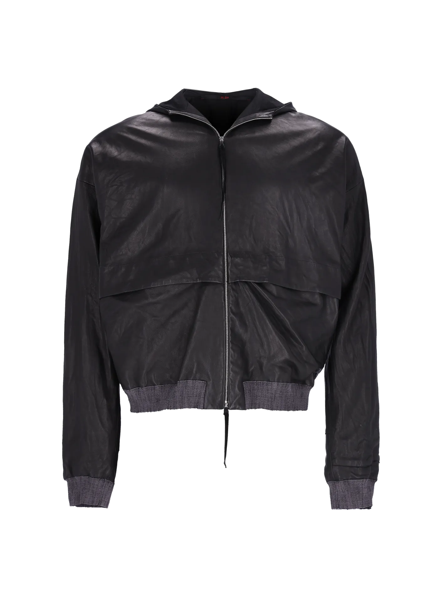 hooded leather jacket