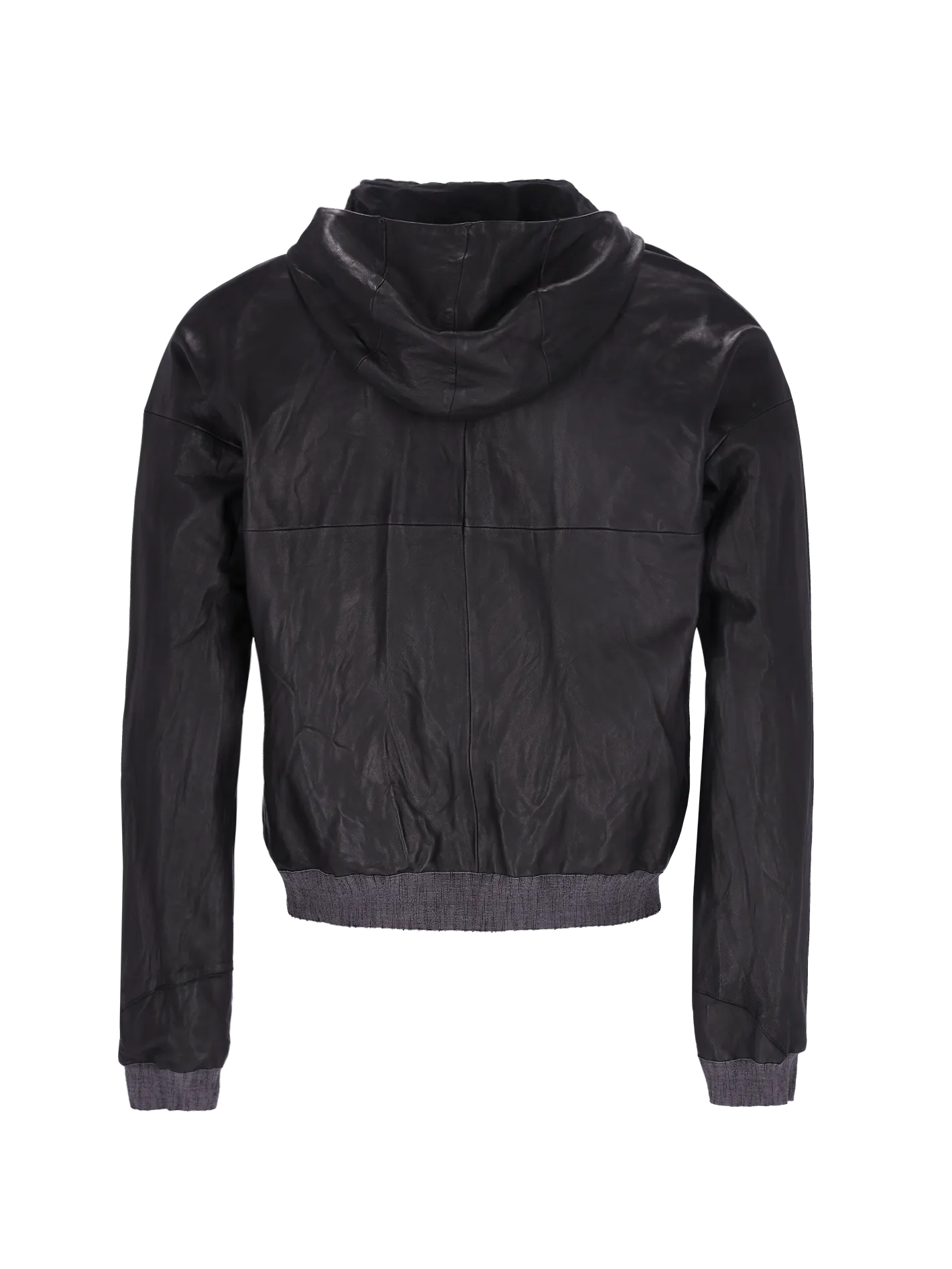 hooded leather jacket