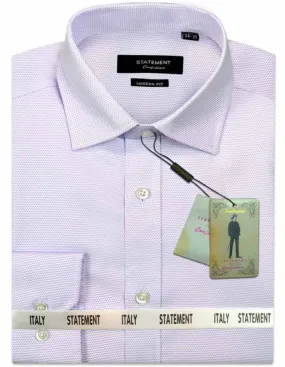 Men’s Long Sleeves Shirt 100% Prime Cotton Pin Dot Modern Fit | DS-101-Lavender