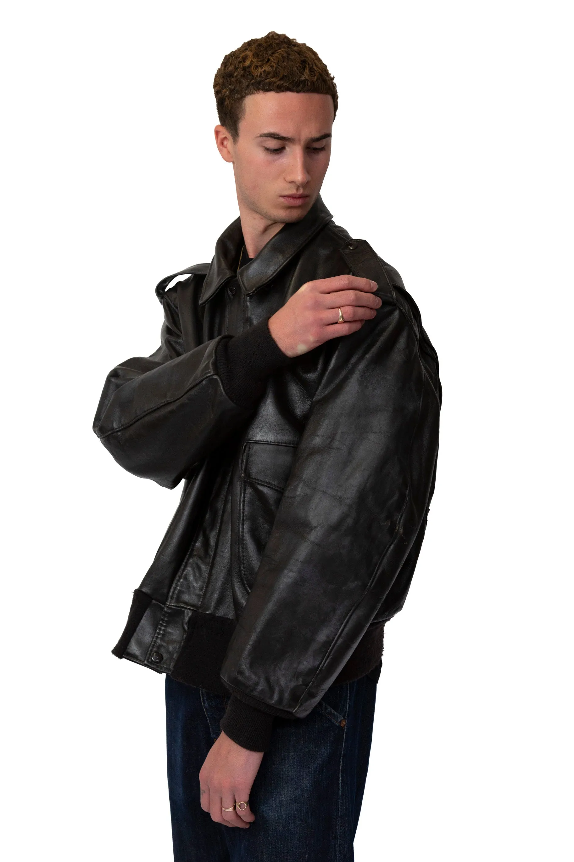 Schott Black Heavyweight Leather Jacket