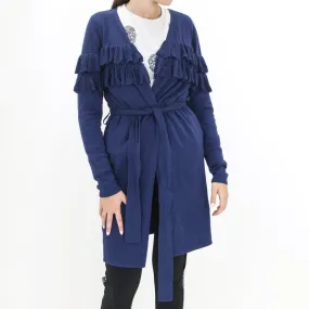 Women's Ruffled Sweaters Cardigan,Navy